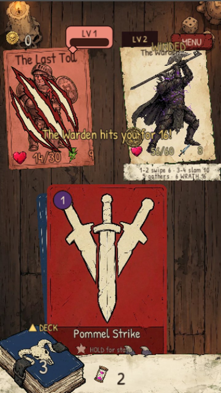 Overpath boss fight with the Gatekeeper's die odds under the boss card